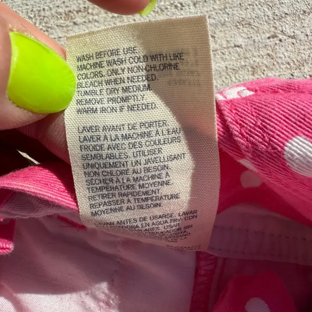Y2K Osh Kosh B'Gosh Hot Pink and White Hearts Overalls SIZE 12 MONTH